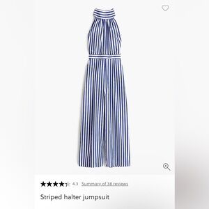 J. Crew Blue and White Striped Jumpsuit